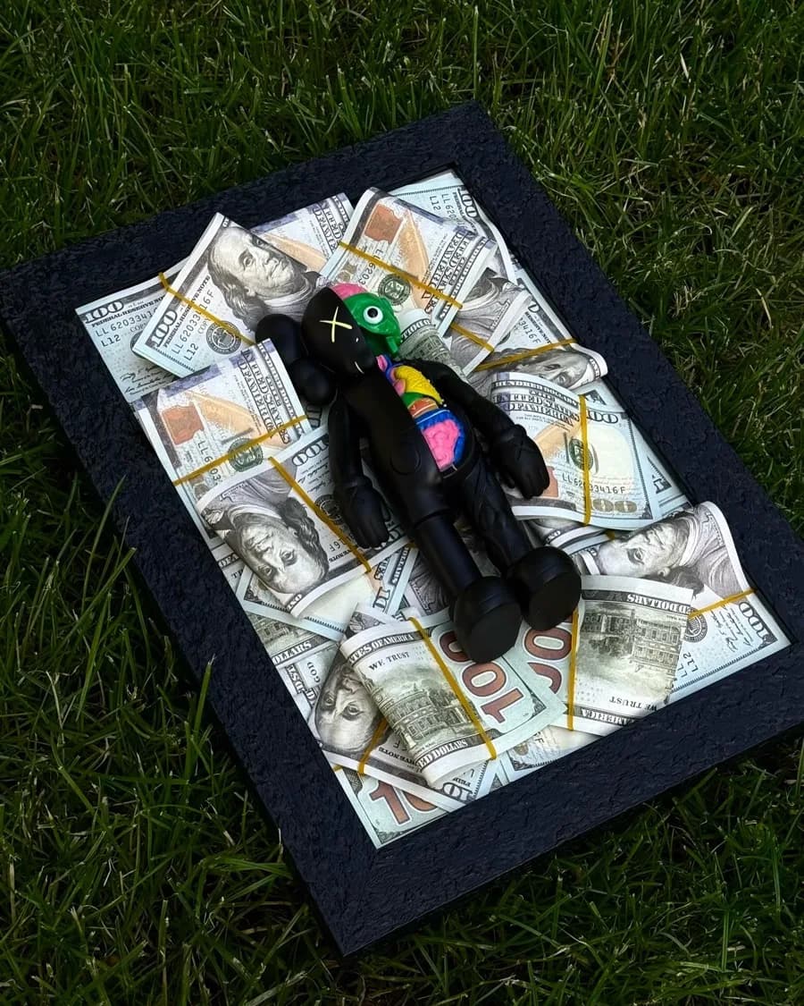 KAWS Cash Frame — handmade in Tbilisi by Money Talks